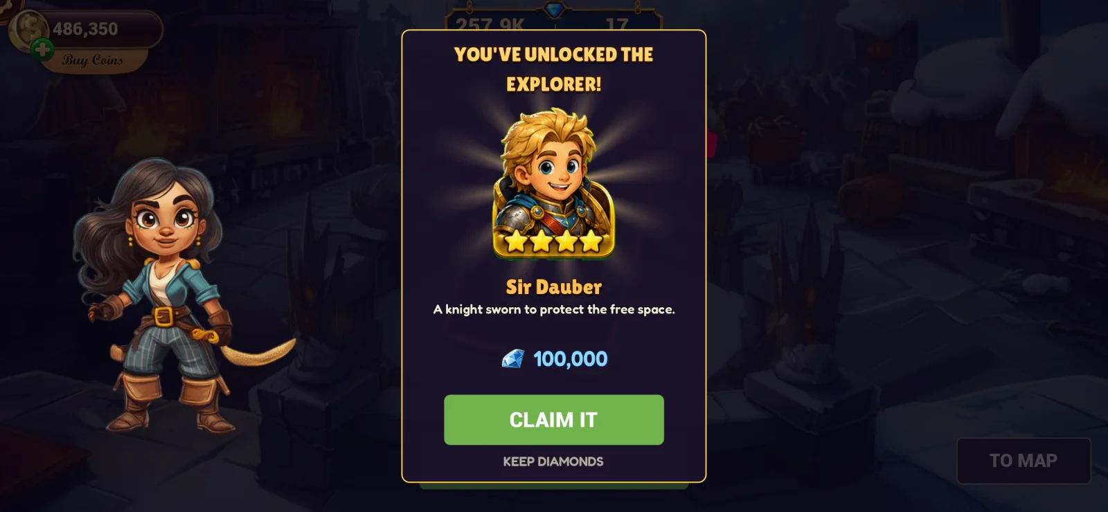 Collection unlock — Sir Dauber, a knight sworn to protect the free space